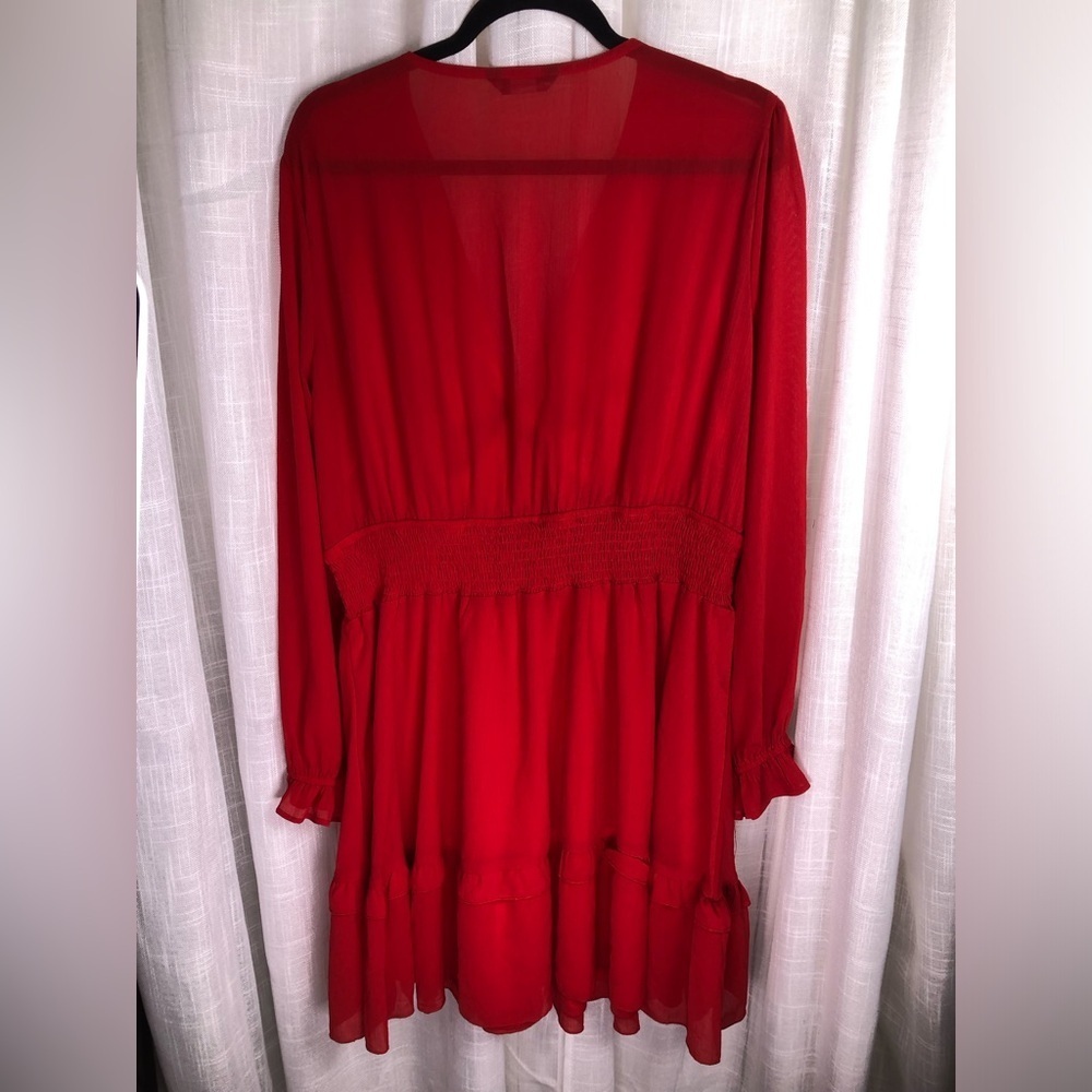 Chic Red Long Sleeve Dress - Picture 4 of 10